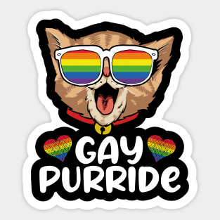 Gay Purride Gay Pride Cat Sticker